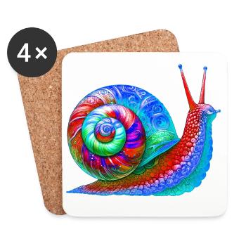 Escargot - Dessous de verre (lot de 4) - blanc - Devant