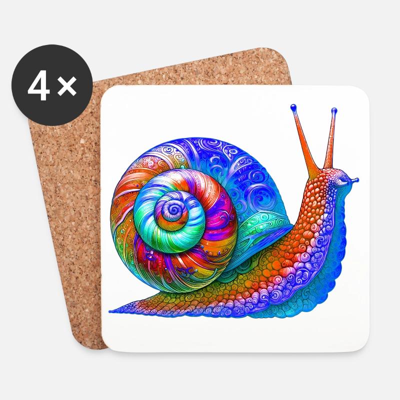 Schnecke - Untersetzer (4er-Set) - Weiß