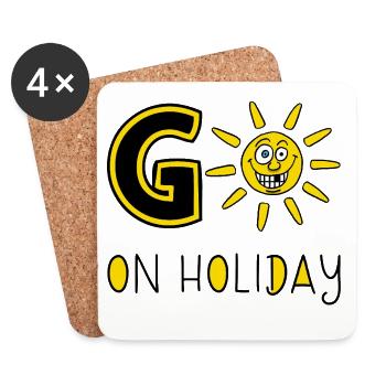 Soleil t et vacances - Dessous de verre (lot de 4) - blanc - Devant