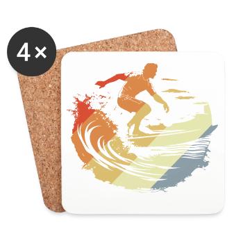 Surfing Vintage - Untersetzer (4er-Set) - Weiß - Vorne