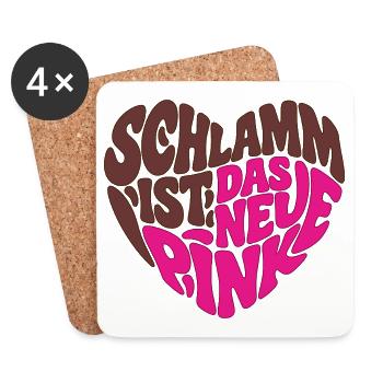 Schlamm ist das neue Pink - Untersetzer (4er-Set) - Weiß - Vorne