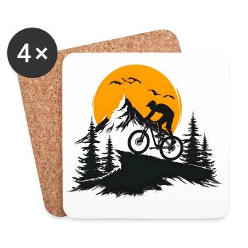Mountainbike - Untersetzer (4er-Set) - Weiß - Vorne