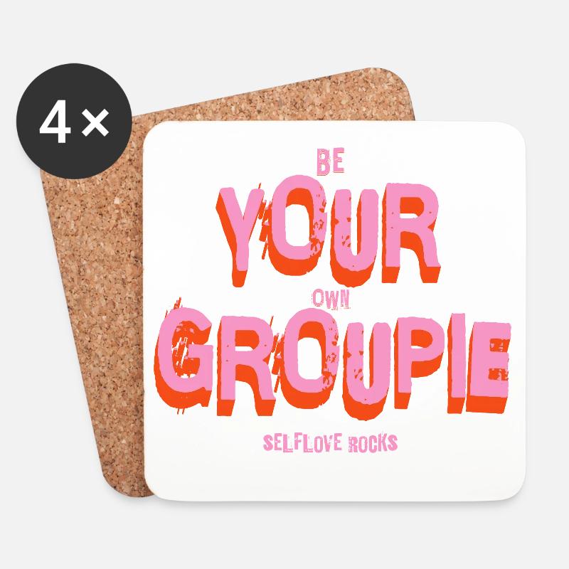 Be your own Groupie! Selbstliebe  - Untersetzer (4er-Set) - Weiß