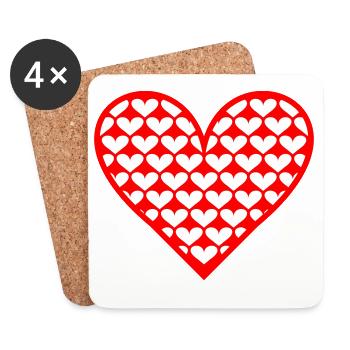 Heart Pattern Design for Love and Romance - Coasters (set of 4) - white - Front