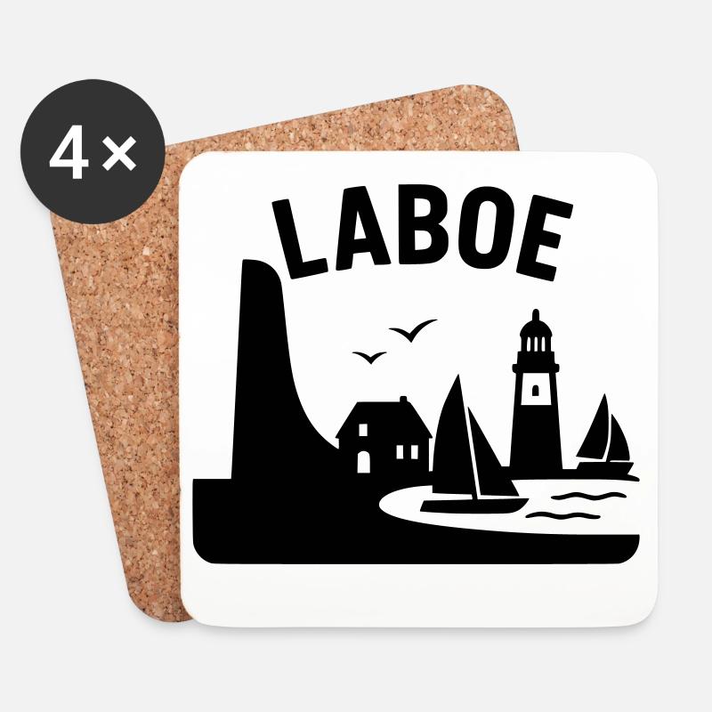 Laboe SH Schleswig Holstein Ostsee - Untersetzer (4er-Set) - Weiß