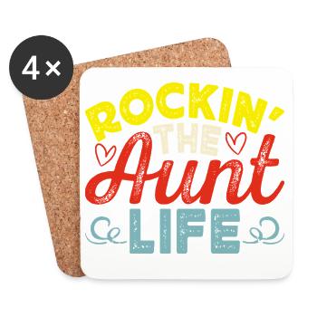 Tante Geschenk Beste Tante Der Welt - Untersetzer (4er-Set) - Weiß - Vorne
