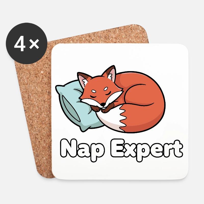 Nap expert Fuchs - Coasters (set of 4) - white