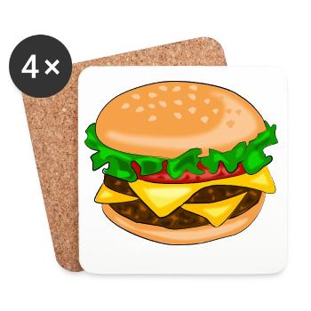 hamburger - Dessous de verre (lot de 4) - blanc - Devant