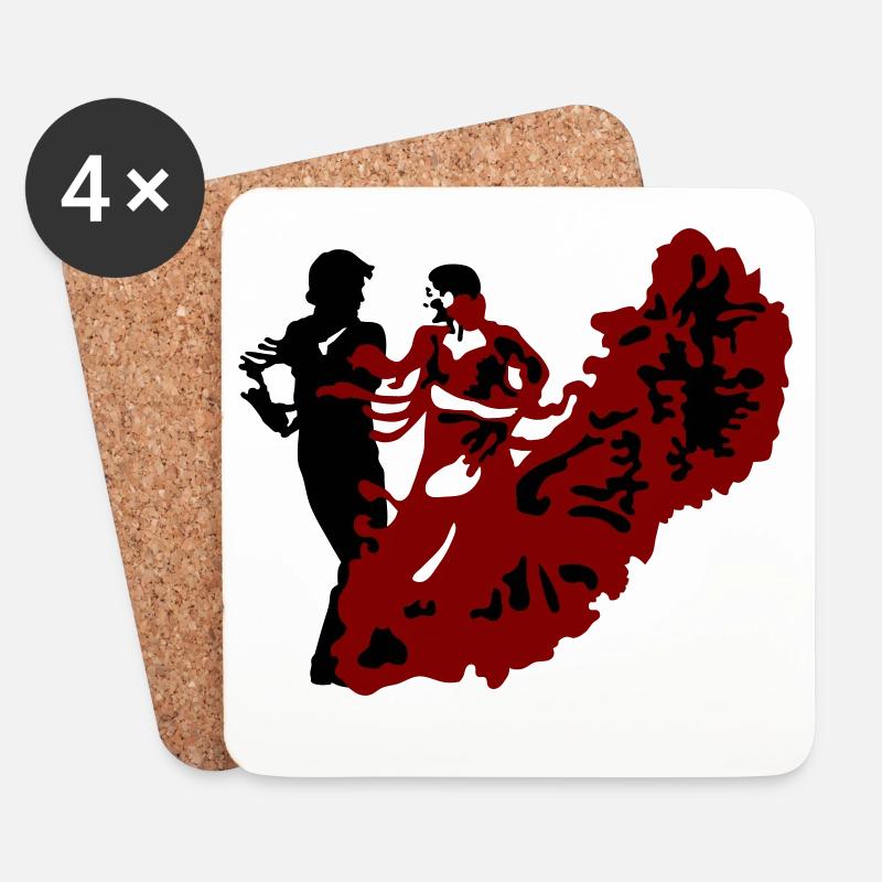 Flamenco - Untersetzer (4er-Set) - Weiß