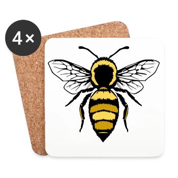 Biene Bienen T-shirt Imker Geschenk - Untersetzer (4er-Set) - Weiß - Vorne
