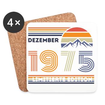 Vintage Birthday Limited – December 1975 - Coasters (set of 4) - white - Front