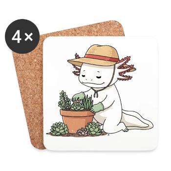Gardener Axolotl - Coasters (set of 4) - white - Front