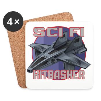 SciFi Kitbasher Jet Design - Coasters (set of 4) - white - Front