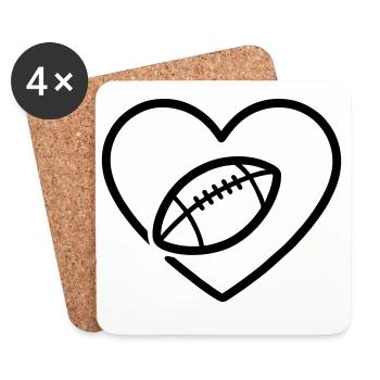 Cuore Rugby XV – Passione Rugby - Dessous de verre (lot de 4) - blanc - Devant