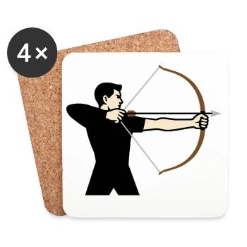 Determined Archer - Coasters (set of 4) - white - Front