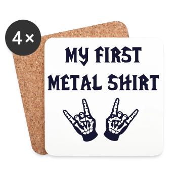 My first metal shirt music baby rock - Coasters (set of 4) - white - Front