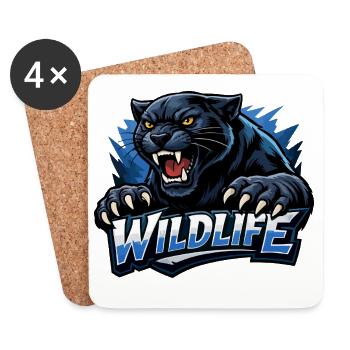 Panther Wildlife Logo - Coasters (set of 4) - white - Front