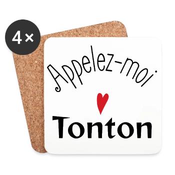  Appelez-moi Tonton Pour homme - Dessous de verre (lot de 4) - blanc - Devant
