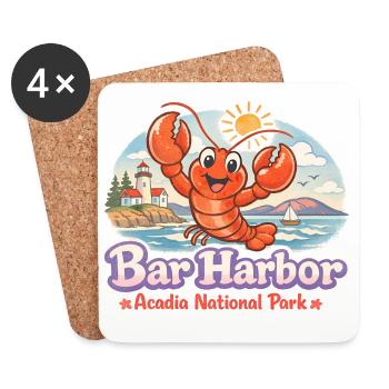 Bar Harbor, Acadia National Park – Visit Aca - Coasters (set of 4) - white - Front