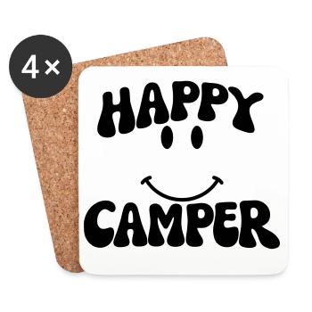 Campeur heureux - Dessous de verre (lot de 4) - blanc - Devant