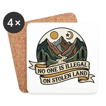 No one is illegal on stolen land - Coasters (set of 4) - white - Front