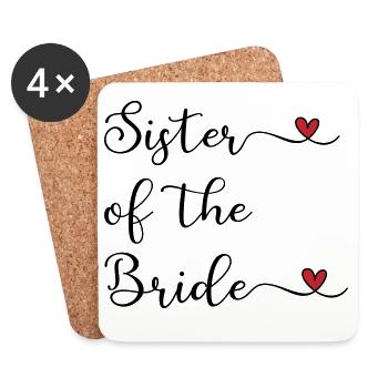Sister of the bride - Coasters (set of 4) - white - Front