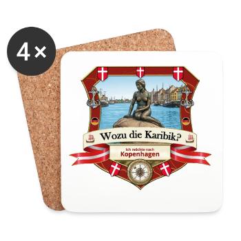 Wozu Karibik? Ich will nach Kopenhagen! - Untersetzer (4er-Set) - Weiß - Vorne