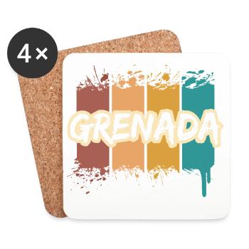 Geschenk für Grenada - Untersetzer (4er-Set) - Weiß - Vorne