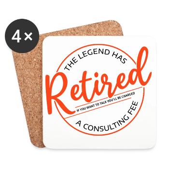 The Legend Has Retired Funny Retirement Retiree - Coasters (set of 4) - white - Front