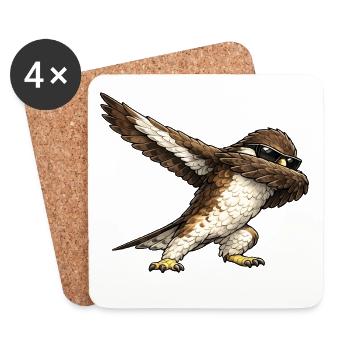 Dabbing Bussard - Untersetzer (4er-Set) - Weiß - Vorne