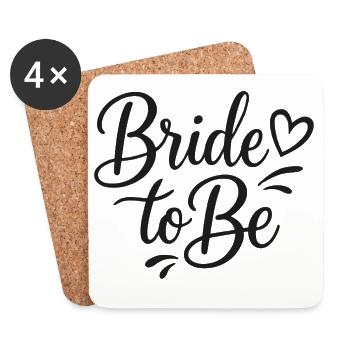Schöner Bride to Be Schriftzug mit Herz - Untersetzer (4er-Set) - Weiß - Vorne