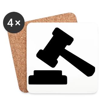 Law Lawyer Libra Lawyer Court Law - Coasters (set of 4) - white - Front
