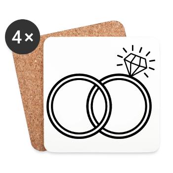 Diamond Ring - Coasters (set of 4) - white - Front