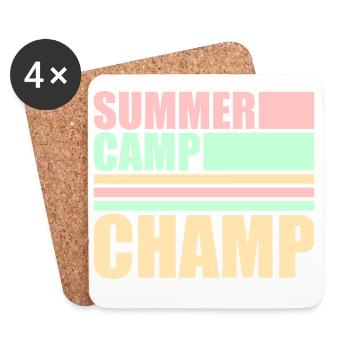 Summer Camp Champ Fun Kids Outdoor Adventure - Coasters (set of 4) - white - Front