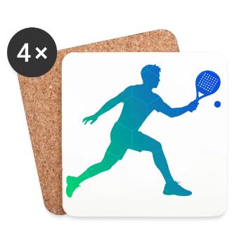 Conseils cadeaux pour les fans de padel avec du padel en salle - Dessous de verre (lot de 4) - blanc - Devant