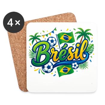 Brésil - Dessous de verre (lot de 4) - blanc - Devant