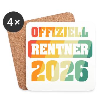 Offiziell Rentner 2026 - Untersetzer (4er-Set) - Weiß - Vorne