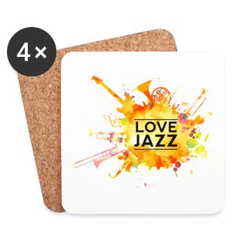 Musique jazz Musique Concert Fanfare à vent Fanfare - Dessous de verre (lot de 4) - blanc - Devant