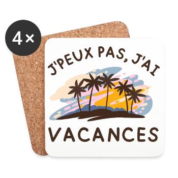 Vacances Palmier Sunset - Dessous de verre (lot de 4) - blanc - Devant