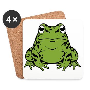 Grüner Frosch Kröte Geschenk Naturliebhaber - Untersetzer (4er-Set) - Weiß - Vorne