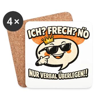 Königliches Frechsein Comic-Spruch - Untersetzer (4er-Set) - Weiß - Vorne