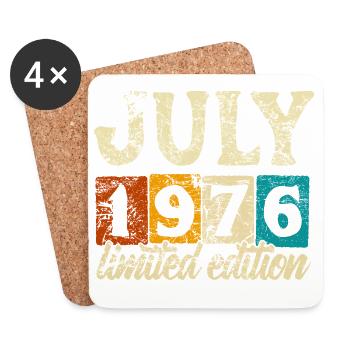 Limited Edition July 1976 Geburtstag Geschenk - Untersetzer (4er-Set) - Weiß - Vorne