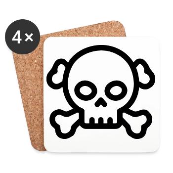 pirate - Dessous de verre (lot de 4) - blanc - Devant