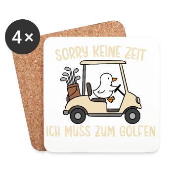 Gans Keine Zeit Muss zum Golfen - Untersetzer (4er-Set) - Weiß - Vorne