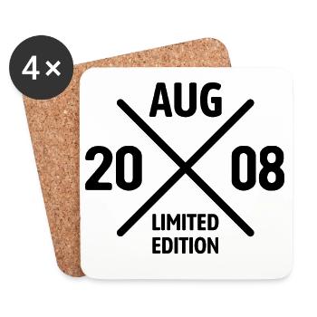 Limited Edition August 2008 Birthday Gift - Coasters (set of 4) - white - Front