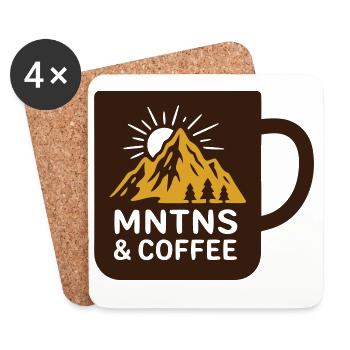 Badge de tasse de café Mountains - Dessous de verre (lot de 4) - blanc - Devant