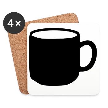 Tasse Geschenk  - Untersetzer (4er-Set) - Weiß - Vorne