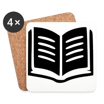 Buch Bücher lesen - Untersetzer (4er-Set) - Weiß - Vorne