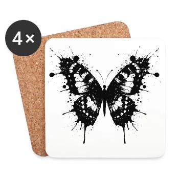 Butterfly ink and stains - Coasters (set of 4) - white - Front