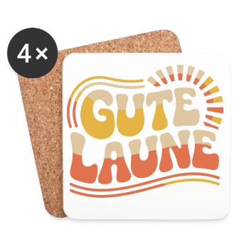 Gute Laune Karneval Fasching Karnevalskostüm Alaaf - Untersetzer (4er-Set) - Weiß - Vorne